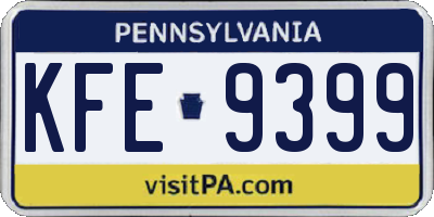 PA license plate KFE9399