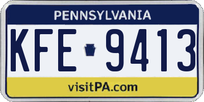 PA license plate KFE9413