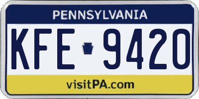 PA license plate KFE9420