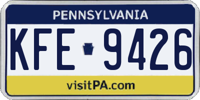 PA license plate KFE9426