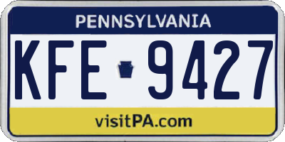 PA license plate KFE9427