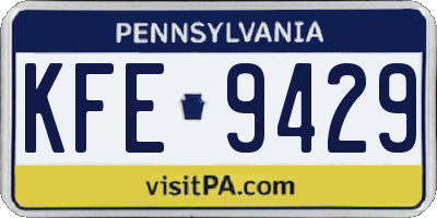 PA license plate KFE9429