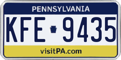 PA license plate KFE9435
