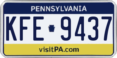 PA license plate KFE9437