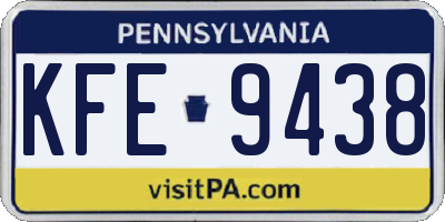 PA license plate KFE9438
