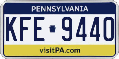 PA license plate KFE9440