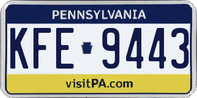 PA license plate KFE9443