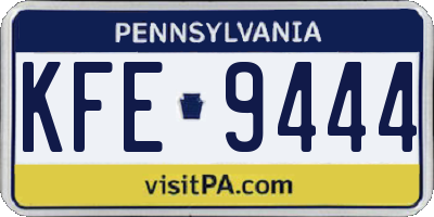 PA license plate KFE9444