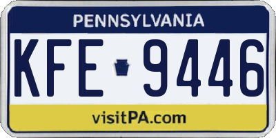 PA license plate KFE9446