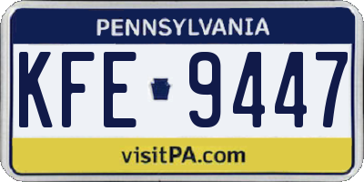 PA license plate KFE9447