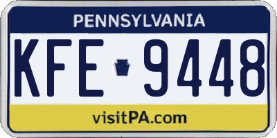 PA license plate KFE9448