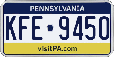 PA license plate KFE9450
