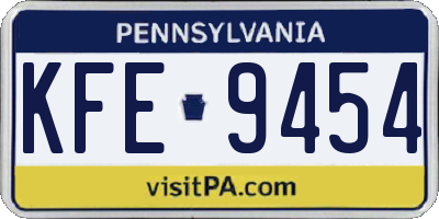PA license plate KFE9454