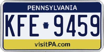 PA license plate KFE9459