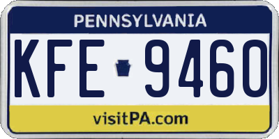 PA license plate KFE9460