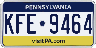 PA license plate KFE9464