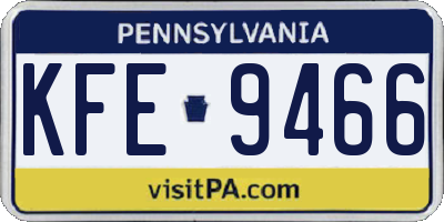 PA license plate KFE9466