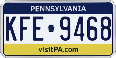 PA license plate KFE9468