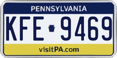 PA license plate KFE9469