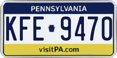 PA license plate KFE9470