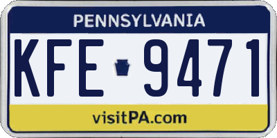 PA license plate KFE9471