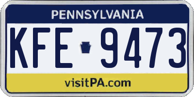 PA license plate KFE9473