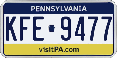 PA license plate KFE9477