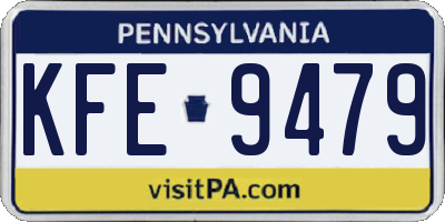 PA license plate KFE9479