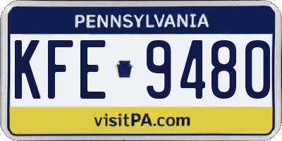PA license plate KFE9480