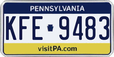 PA license plate KFE9483