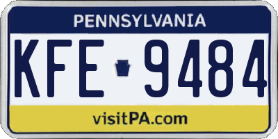 PA license plate KFE9484