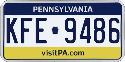 PA license plate KFE9486