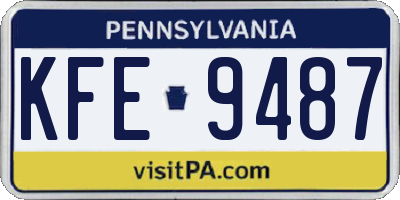PA license plate KFE9487