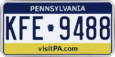 PA license plate KFE9488