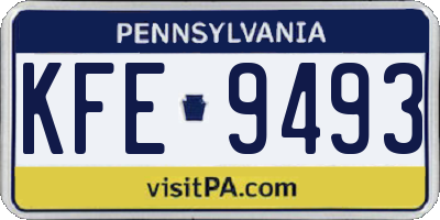 PA license plate KFE9493