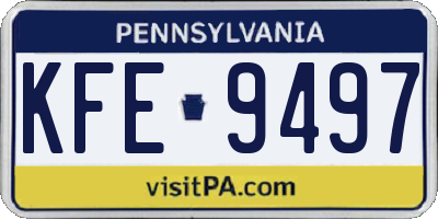 PA license plate KFE9497
