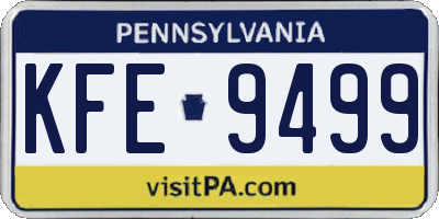 PA license plate KFE9499