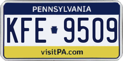 PA license plate KFE9509