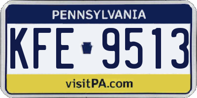 PA license plate KFE9513