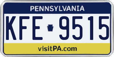PA license plate KFE9515