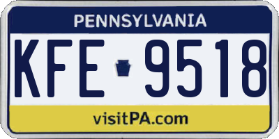 PA license plate KFE9518