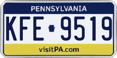 PA license plate KFE9519