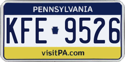 PA license plate KFE9526