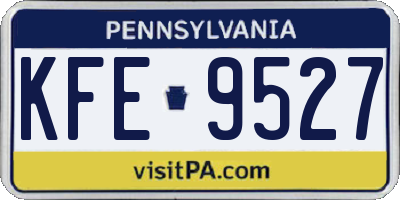 PA license plate KFE9527