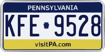PA license plate KFE9528