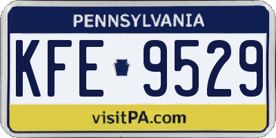 PA license plate KFE9529
