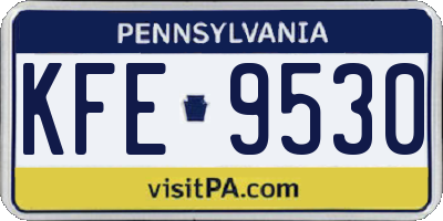 PA license plate KFE9530