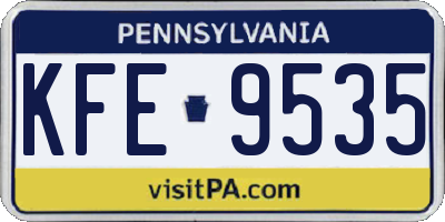 PA license plate KFE9535