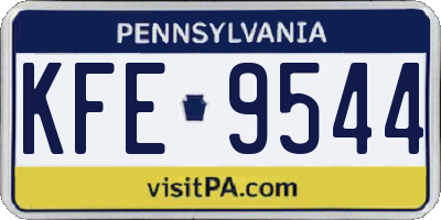 PA license plate KFE9544