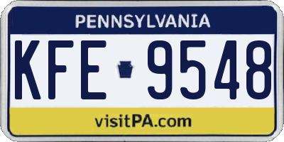 PA license plate KFE9548
